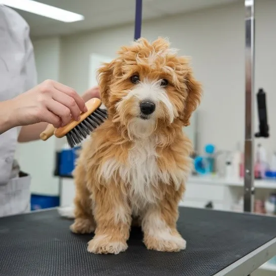 micro-mini-goldendoodle-Brushing