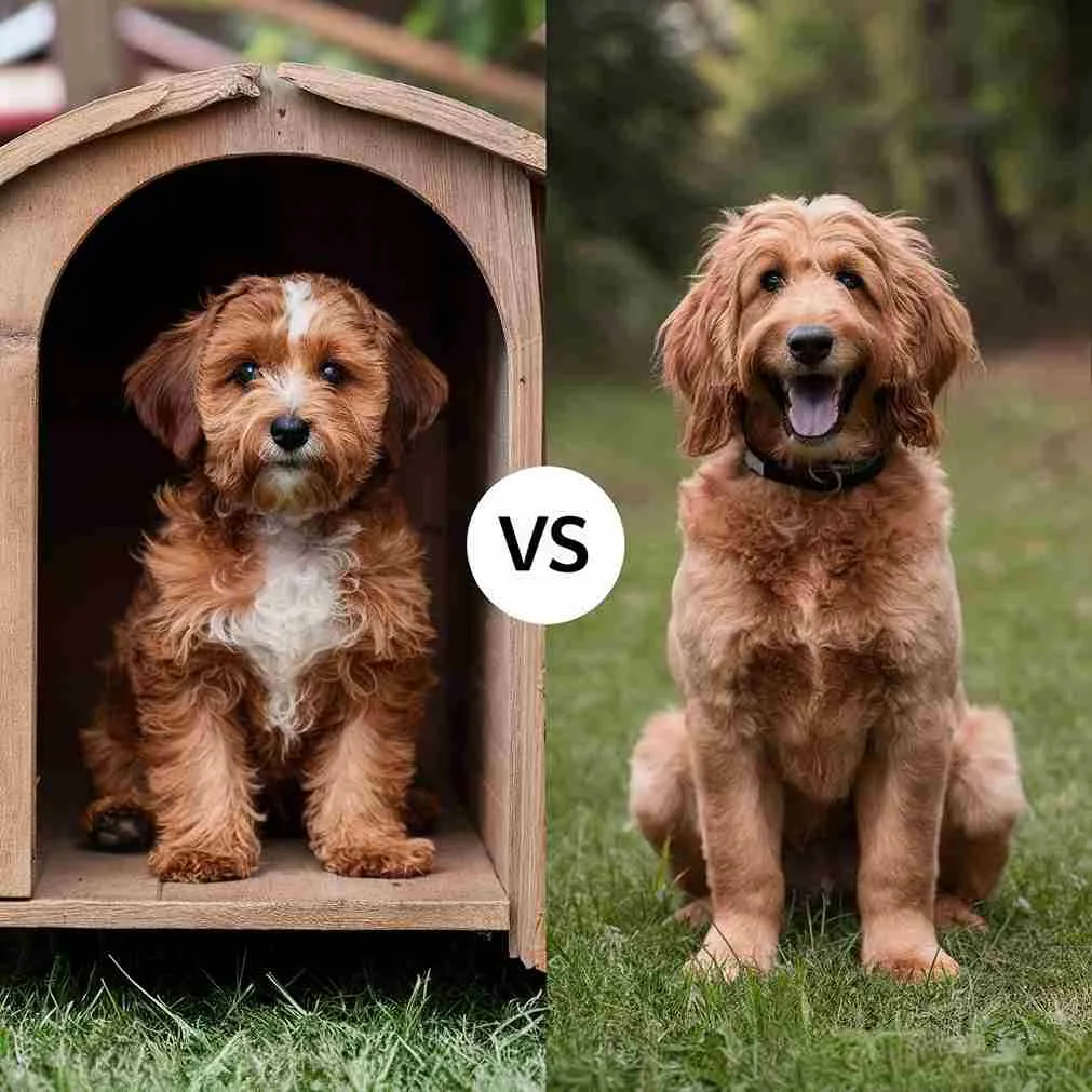 Mini Goldendoolde vs Goldendoodle Living