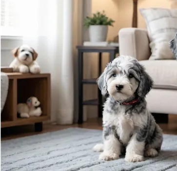 Blue-Merle-Mini Goldendoodle-Balanced-Size