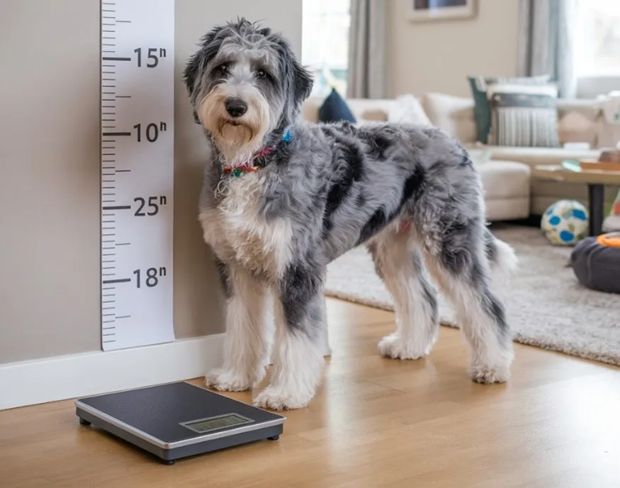 Blue-Merle-Mini Goldendoodle-Size