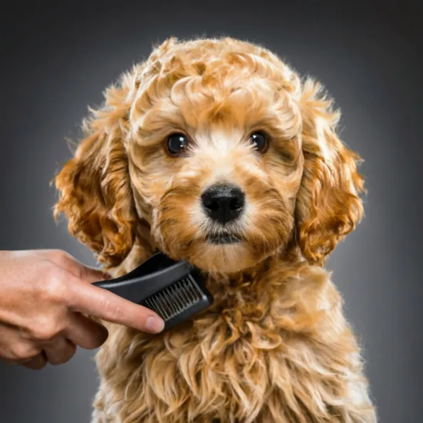 Mini-Goldendoodle-brushing