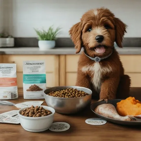 mini-goldendoodle-feeding