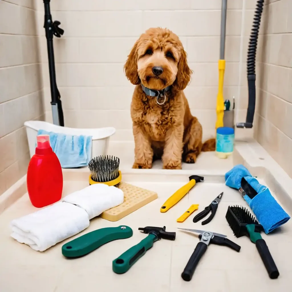 Goldendoodle-face-trimming