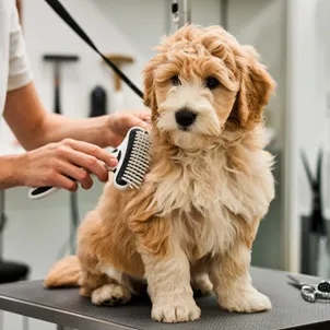 Goldendoodle-brushing